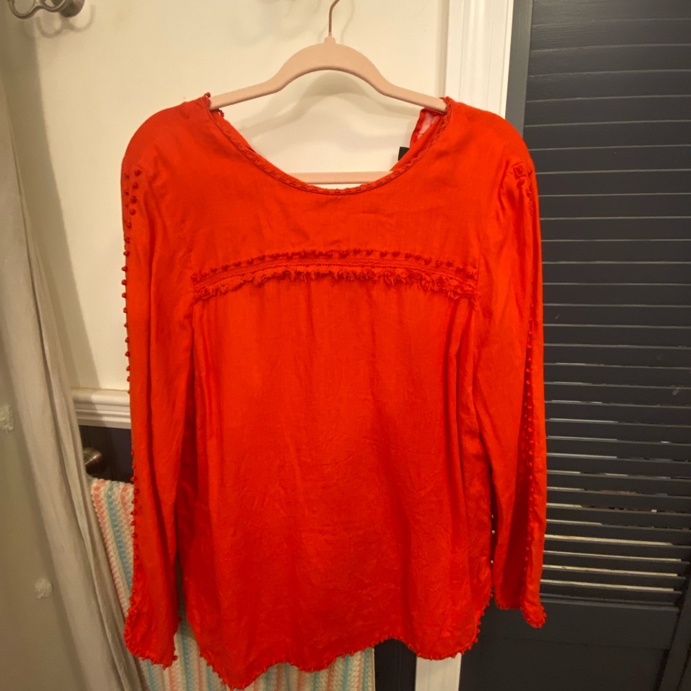 J. Crew Bright Orange Long-Sleeve Tunic